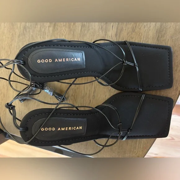 Good American Black Lace-Up Heels - Picture 7 of 9